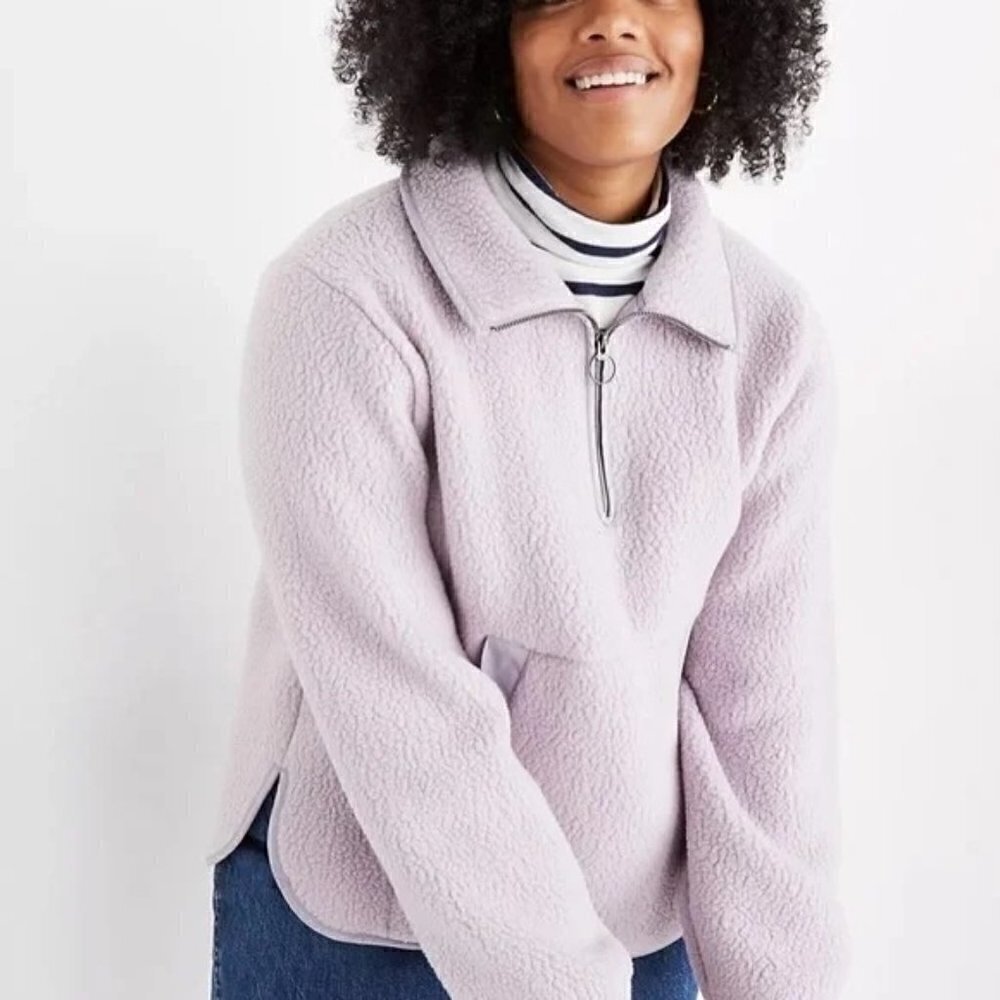 Madewell Polartech Popover Lavender Fleece Sweatshirt S‎